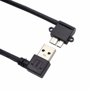 ViViSun USB 3.0変換ケーブル L型 タイプA オス-マイクロタイプB オス A-MicroB スーパースピードデータ5Gbps転送？同期充電ケーブル (左