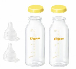 ピジョン 母乳実感 直付け 哺乳瓶200mlセット 透明（低負担・流量大）２セット