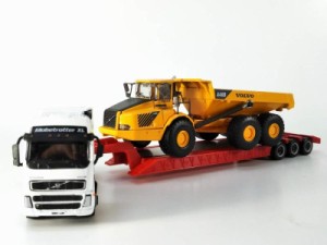 HONGWELL_Cararama/ホンウェル_カララマVOLVO/ボルボトラクター(低床セミトレーラー)FH12建設車両積載車＆ダンプカー(トラック)A40D