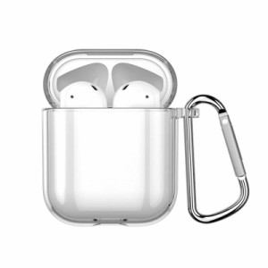 AirPods ケース 透明 エアーポッズ 用 クリア ケース 全面保護カバー カラビナ付き 紛失防止 TPU ソフト ケース かわいい 傷防止 耐衝撃 