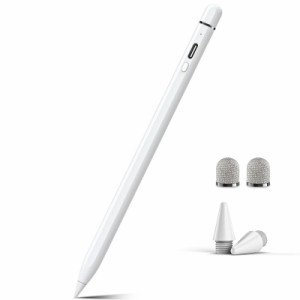 Adrawpen タッチペン iPad ペン2023年最新型 POMペン先/導電繊維ペン先 2in1 スタイラスペン 高感度 高精度 傾き感知 磁気吸着 パームリ