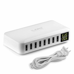 40W USB コンセント 8ポート usb充電器 ACアダプター (ホワイト)