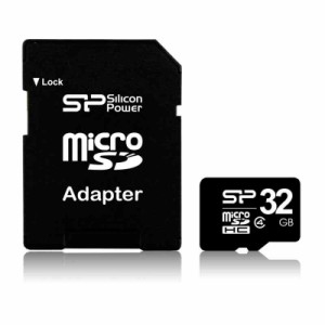 シリコンパワー microSDHCカード 4GB class4 アダプタ付 (32GB, microSDHC)