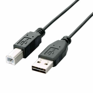 エレコム USBケーブル B USB2.0 (USB A オス to USB B オス) リバーシブルコネクタ 2m ブラック U2C-DB20BK