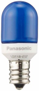 パナソニック LED電球 密閉形器具対応 E12口金 青色(0.5W) 装飾電球・T型タイプ LDT1BE12