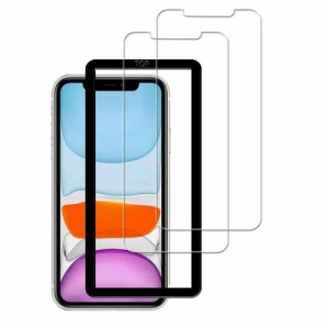 2枚セットガイド枠付き KPNS 日本素材製 強化ガラス iPhone 11 / iPhone XR 用 ガラスフィルム 強化ガラス カバー 保護フィルム