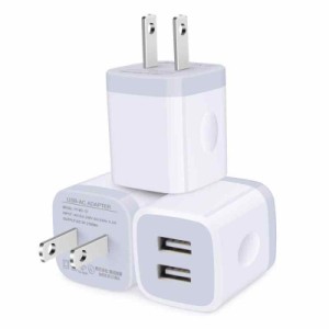 Hootek USB充電器 2ポート USB コンセント ACアダプター2.1A急速充電/PSE認証/3個セット/コンパクト USB電源アダプタ アイフォン 充電器 