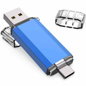 KOOTION USB-C フラッシュドライブ 128GB 2イン1 USB 3.0/USB タイプ C サムドライブ 高速 最大90 MB/s デュアル OTG サムドライブ USB 