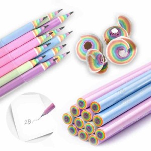 鉛筆 かきかたえんぴつ レインボー鉛筆 2b 鉛筆 女の子 可愛い鉛筆 虹色鉛筆 おしゃれ鉛筆 かわいい鉛筆 小学生鉛筆 Rainbow Pencils ペ