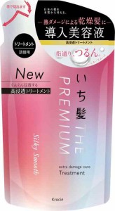 いち髪 THE PREMIUM シルキースムース エクストラダメージケア 導入美容液 in トリートメント 詰め替え用 340g | ヘアケア コンディショ