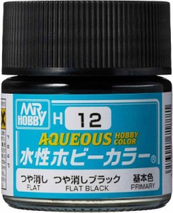 GSIクレオス 新水性ホビーカラー つや消しブラック つや消し 10ml 模型用塗料 H12