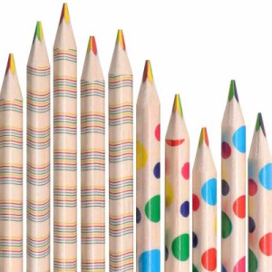 YFFSFDC 20本 レインボー色鉛筆 4色芯 多色えんぴつ カラフル色鉛筆スケッチ、芸術、塗り絵、学生用実用的多色えんぴつ (タイプB)