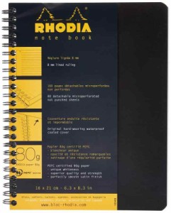 RHODIA(ロディア) ロディア ダブルリングノート A5 クラシック 160ページ 横罫 ミシン目入 ブラック cf193469