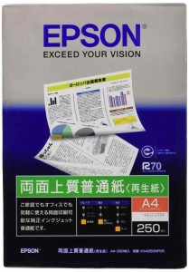 EPSON エプソン純正両面上質普通紙[再生紙]A4 250枚 KA4250NPDR