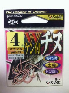 ささめ針(SASAME) WK- Wケン付チヌ フック 釣り針 (4号)