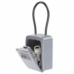ORIA キーロックボックス 鍵を安全にロックボックス 取り外し可能なシャックル付き 4桁の組み合わせロックボックス 防水 5キー容量 セキ