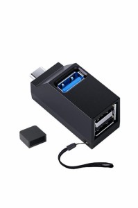 USBハブ 3ポート USB3.0＋USB2.0コンボハブ 超小型 バスパワー usbハブ USBポート拡張 高速 軽量 コンパクト 携帯便利 1個入り (ブラック