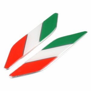 1797 3D ステッカー エンブレム イタリア 国旗 フラッグ プレートステッカー カーステッカー かっこいい おしゃれ アルミ製 防水 車用 金