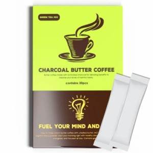 バターコーヒー MCTオイル 配合 スティック（30包）インスタント 置き換え ダイエットコーヒー チャコールバターコーヒー（赤箱） (緑茶