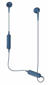 audio-technica ワイヤレスイヤホン セミオープン型 Bluetooth リモコン マイク付き (ブルー)