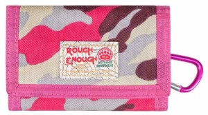 Rough Enough 三つ折り財布 旅行用財布 人気ブランド ピンク コンパクト 子供用 財布 キッズ 小銭入れ キャンバス 中学生 友達 学生 記念