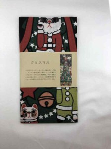 ヤギセイ 手ぬぐい 「クリスマス」 福招き猫 捺染てぬぐい プリント手拭 日本製 縁起物 冬