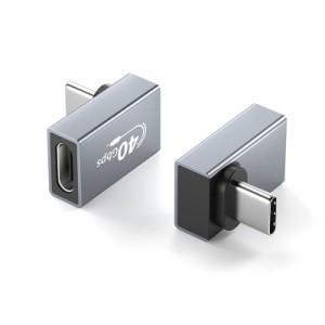 USB4.0 Type C 変換アダプター usb c l タイプc L型変換アダプター 2個セットT[ USB4.0延長アダプタ 40Gbps高速転送 100/5A急速充電 8K@6