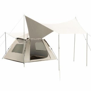 CAMEL CROWN テント ワンタッチ ポップアップテント ファミリー サンシェード タープ付き 両用キャンプテント 快速設営 UPF50+ 日焼け対