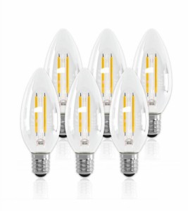 LUTW LED電球 E17口金 シャンデリア電球 40W形相当 C35 電球色 エジソン電球 LED キャンドル 4W クリアタイプ 2700K フィラメント電球 省