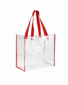 [YFFSFDC] プールバッグ ビニールバッグ 透明バッグ スイミングバッグ 大容量 防水 丈夫 手提げバッグ (レッド)