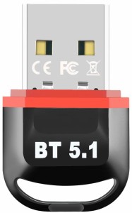 Bluetooth5.1技術 GUROYI Bluetooth 5.1 USBアダプタ Bluetooth5.1技術 超小型 ブルートゥース子機 PC用/ナノサイズ/Ver5.1/ Bluetoothア