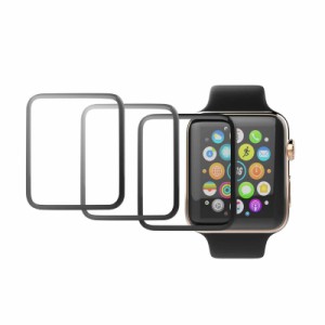 【3枚】JSFOYU Apple Watch 保護フィルム 38mm アップルウォッチ Ultra対応 38mmフィルム炭素繊維製 Apple Watch ガラスフィルム Apple W