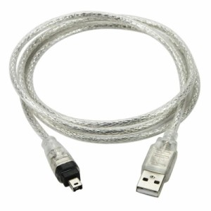 NFHK USBオス - Firewire IEEE 1394 4ピンオス iLinkアダプターコードケーブル DCR-TRV75E DV用 1m USB Firewireケーブル