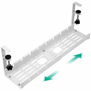 TOPtoper ケーブルトレー 伸縮式 デスク ケーブル 収納 配線隠し 穴あけ不要 取り付け簡単 炭素鋼製 ケーブル収納 ケーブル整理 ケーブル