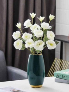 花瓶 白 陶器 花器 フラワーベース ホワイト白い 大 かびん 北欧 セラミック おしゃれ 生け花 インテリア 家の装飾 プレゼント ギフト (