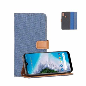 for Kyocera Android One S9 / One S10 ケース スタンド機能 ケース オックスフォード布 ケース ICカード収納 ケース カード収納 ケース 