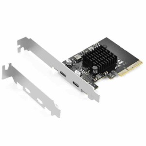 ELUTENG PCIE USB C 3.2 Gen2 増設ボード 10Gbps 2つのUSB Type-Cポート USB3.2拡張カード タイプc 増設 PCIEインターフェースカード PCI