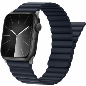 シリコン磁気アップルウォッチ バンド コンパチブル Apple Watch バンド 49mm 45mm 44mm 42mm 41mm 40mm 38mm Ultra2 Ultra シリーズ9 8 