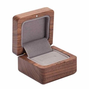Muso Wood 指輪ケース 木製 プロポーズ リングケース 携帯用 指輪ボックス 持ち運び ミニ アクセサリーケース おしゃれ ジュエリーケース
