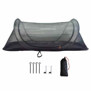 FLYFLYGO ポップアップテント 蚊帳 モスキートネット 開くだけで簡単に設置 1人用 ソロキャンプ 車中泊 キャンプ アウトドア活動