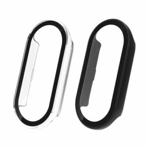 Seltureone 【2個】Xiaomi smart band 8用保護ケース PCフレーム+強化ガラスフィルム 一体化 高速反応 耐衝撃性 充電可能式フルーカバー 