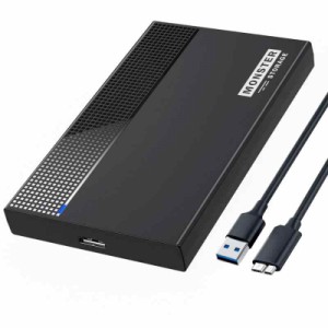 MonsterStorage 2.5インチ HDD SSD 外付けケース SATA 3.0 5Gbps高速転送速度 大容量ストレージ対応 UASP対応 2.5インチ厚さ9.5mm/7mmのS