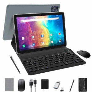 【QUKENK NEW 2IN1Android WIFIタブレット】8コアCPU、10インチタブレット、ROM128GB+1TB拡張可能タブレット、5G/2.4GHz Android WIFIモ