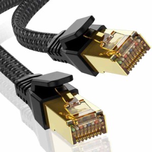 LANケーブル,CAT8 有線lanケーブル 超高速40Gbps/2000MHz カテゴリー8イーサネットケーブル CAT8準拠 wi-fiケーブル RJ45 メッシュ素材 