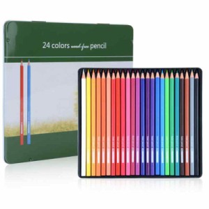 Ninonly 色鉛筆 24色セット 油性色鉛筆 プロ専用 ソフト芯 高純度 高級色鉛筆 大人の塗り絵 スケッチ イラスト 落書き 手帳 ノード子供用