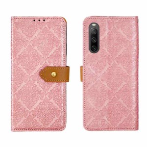 【 Judaz 】 Lace Series 洋風柄 手帳型 ケース JUF01A2023-PZ (8_Sony Xperia 10 V / SO-52D / SOG11, V2.0 ローズゴールド)