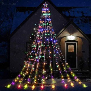 LED ソーラー イルミネーション ライト 電飾 クリスマス 飾り 3.5M 350個LED 8モード ライト ソーラー カーテンライト クリスマスツリー