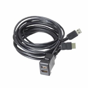 ビートソニック USB/HDMI延長ケーブル トヨタ/ダイハツ車用 スペアスイッチホールがUSB/HDMI入力端子に変身 純正のような取付が可能  (US