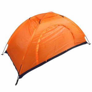 グラスファイバーロッドカモフラージュカラー安定した構造のレジャーテント、一人用テント、屋外テント旅行用 (Orange)