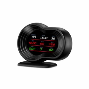 iKiKin GPS OBD2 DC12V 車用 タービンメーター GPS衛星検索 F9 ヘッドアップディスプレイ ２モード 全て車種に適用 タコメーター LEDスク